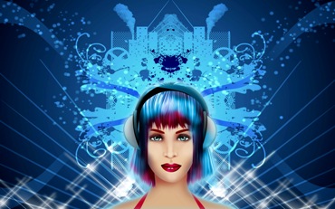 This vector graphic of a Cyberian Girl in her Cyberian or Virtual World/Community was created by a graphic designer from India.